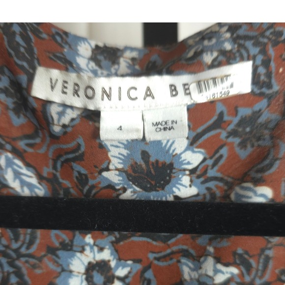 Veronica Beard Anjali Silk Floral Wrap Mini Dress Women's Size 4 Long Sleeve - Picture 3 of 8